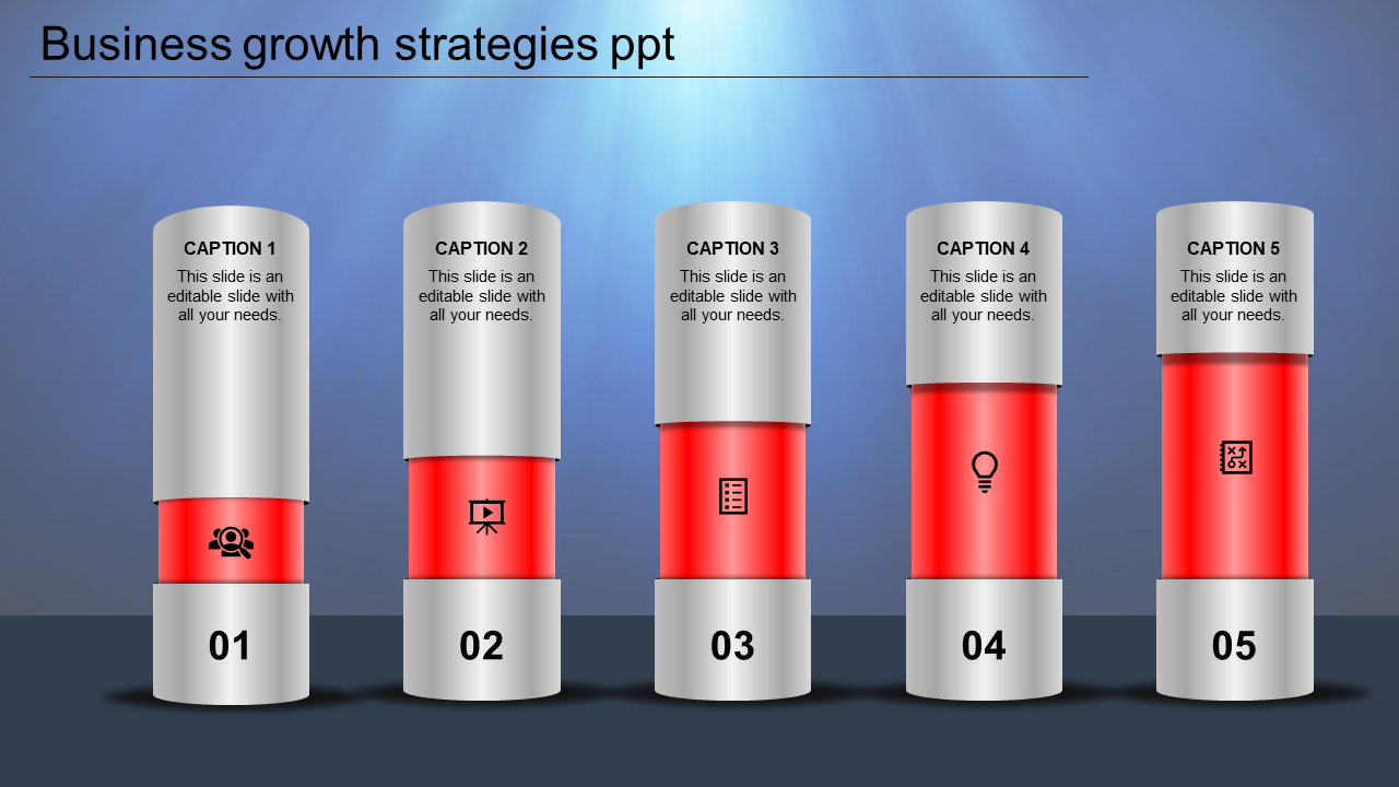 Affordable Business Growth Strategies PPT With Five Nodes